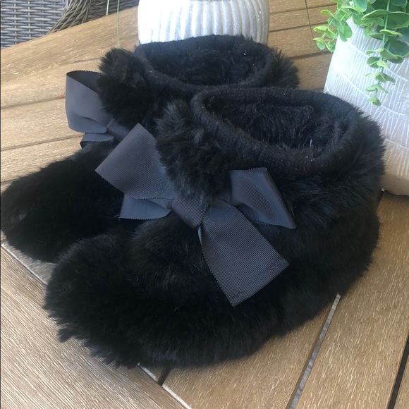 (Sold) Kate Spade Fabian Furry Slipper Bootie Blac - Picture 3 of 7